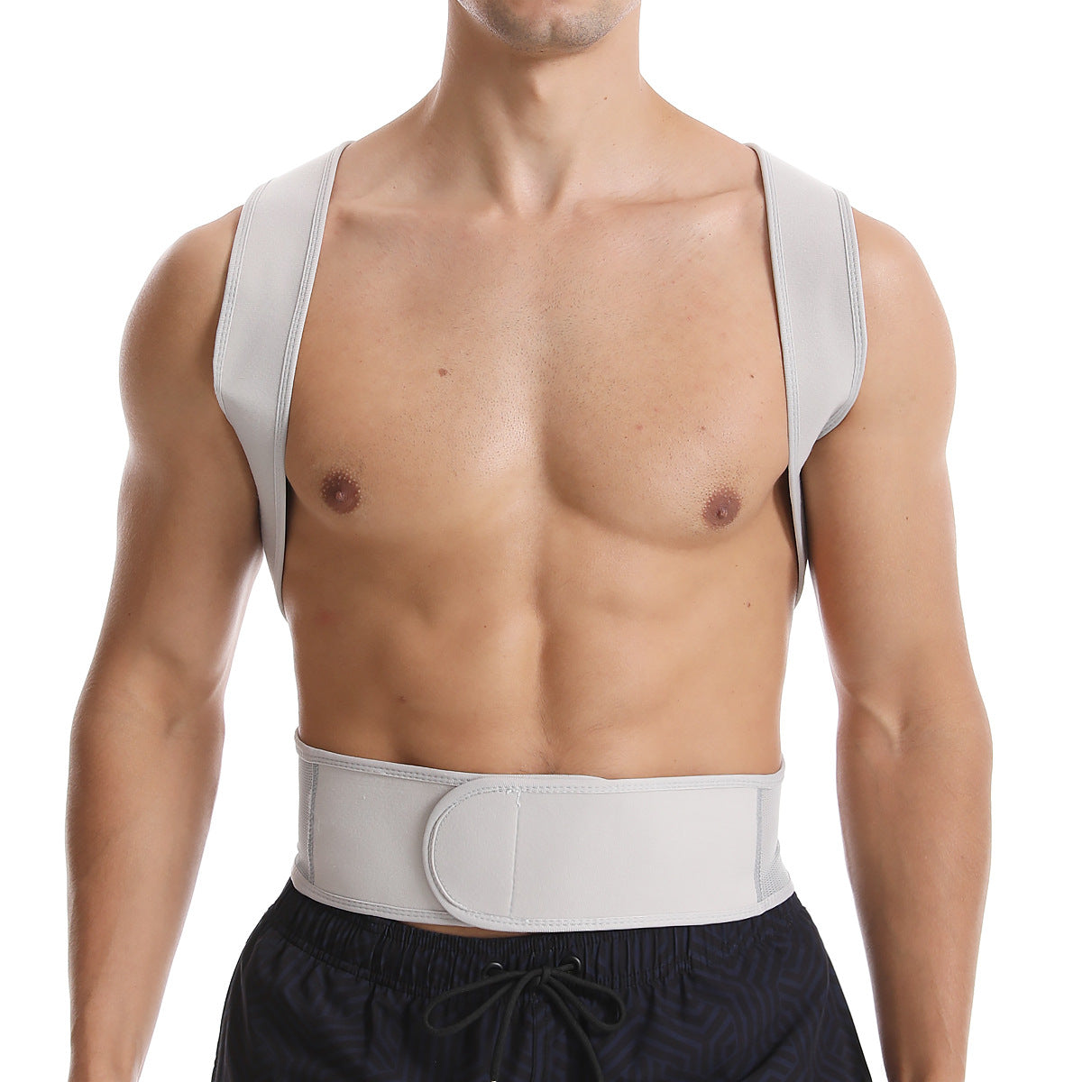 AXEN PostureAlign™ back posture corrector for improved spinal alignment, worn over shoulders and back for support.